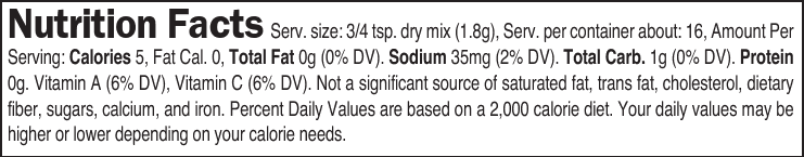 Nutritional Facts Smokin' Chipotle
