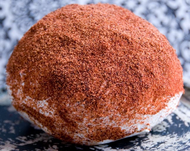 sweet pepper jelly cheeseball prepared