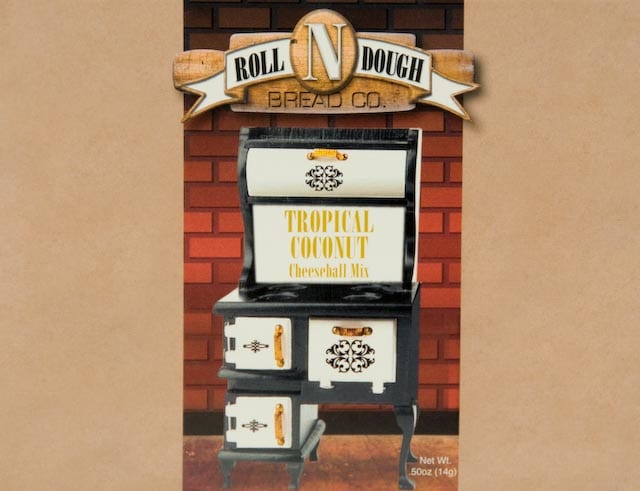 tropical coconut cheeseball mix labeled